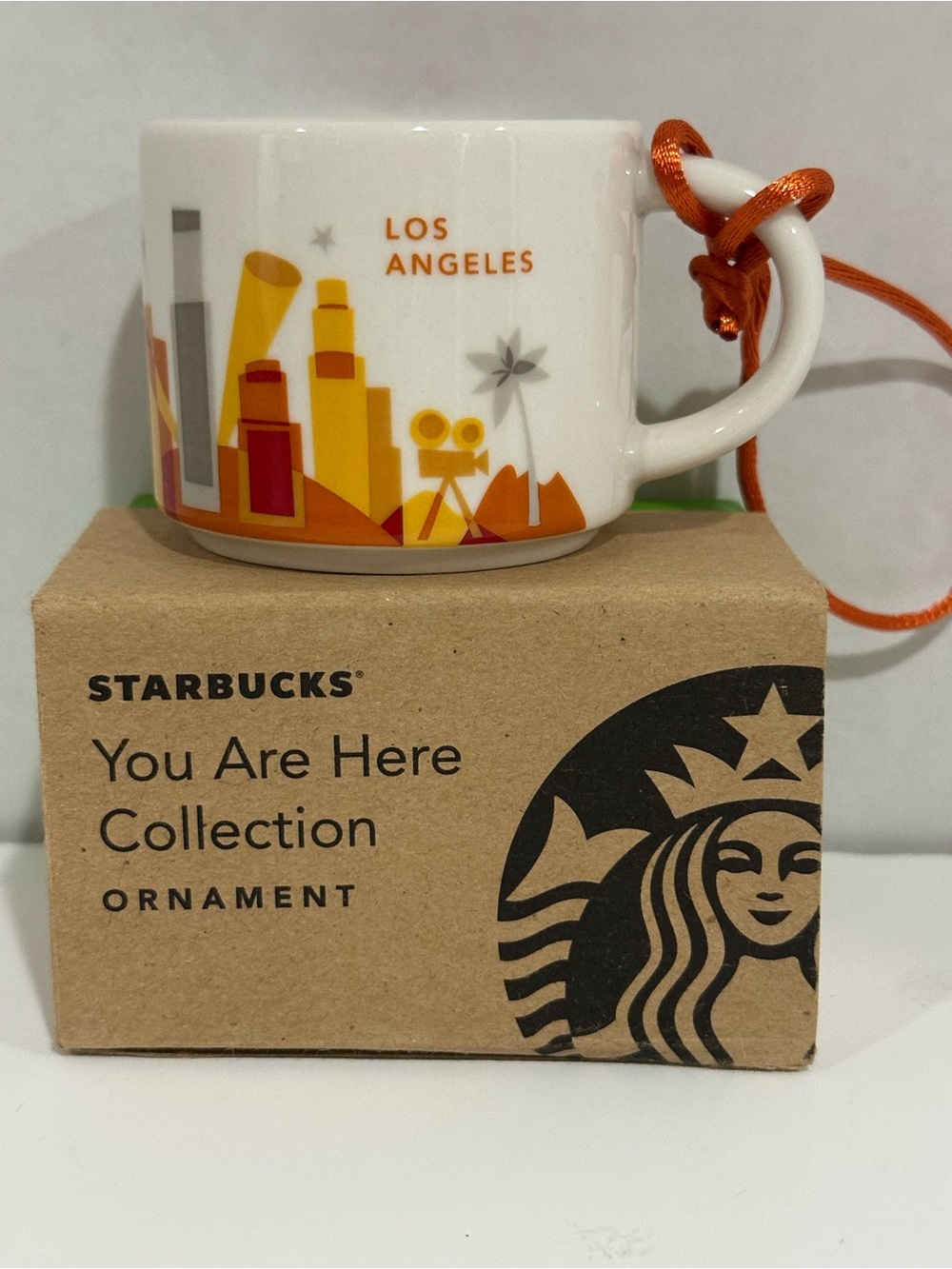 Starbucks Los Angeles Mini Ornament - Orange, Yellow & White